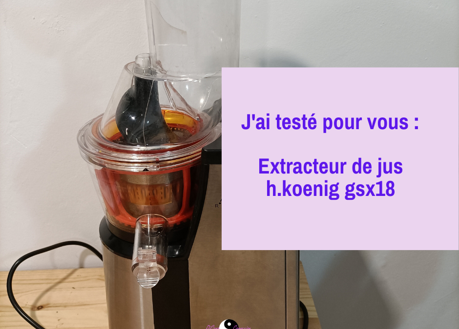 Extracteur de jus h.koenig gsx18 : J’ai testé pour vous !